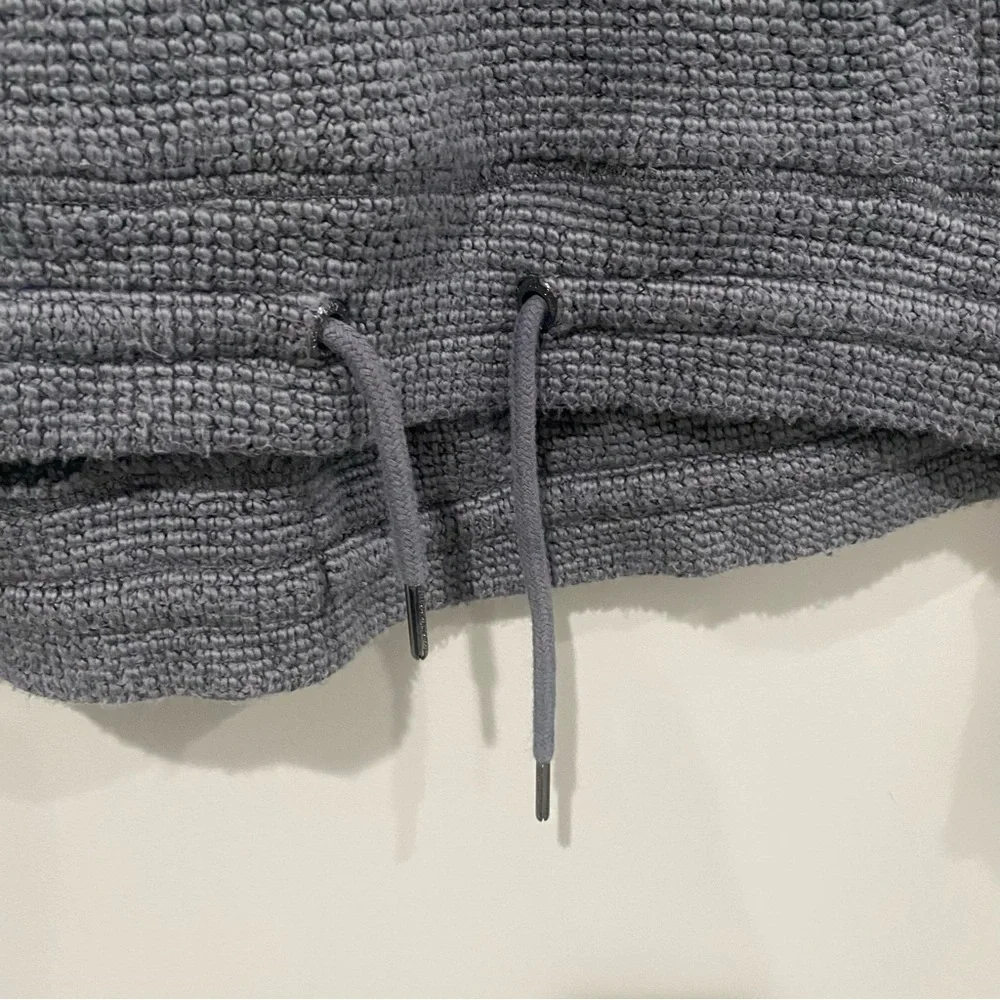 SWEATY BETTY Restful Boucle Grey Funnel Neck Sweatshirt Comfort Size Medium